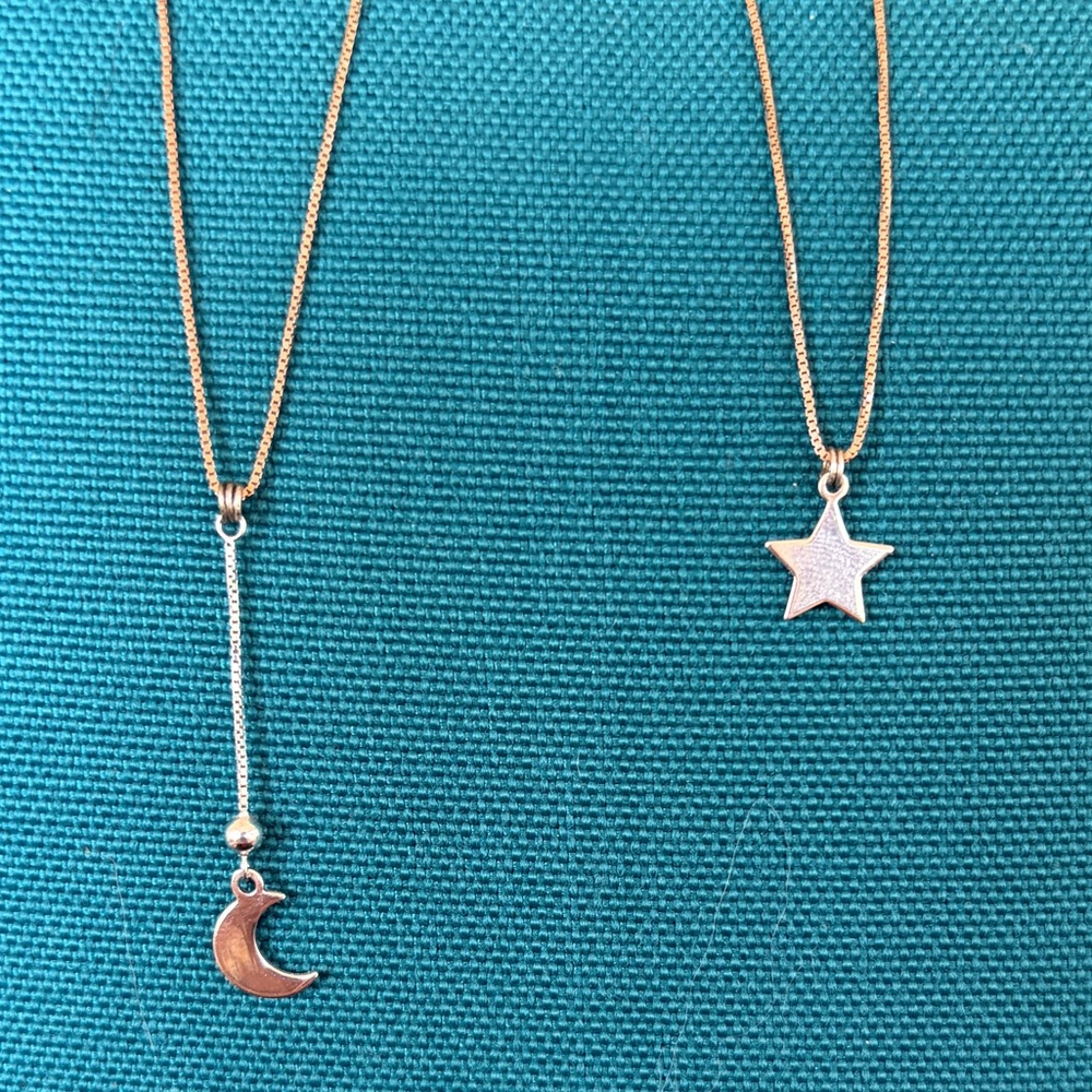 Star and Moon Necklace Set